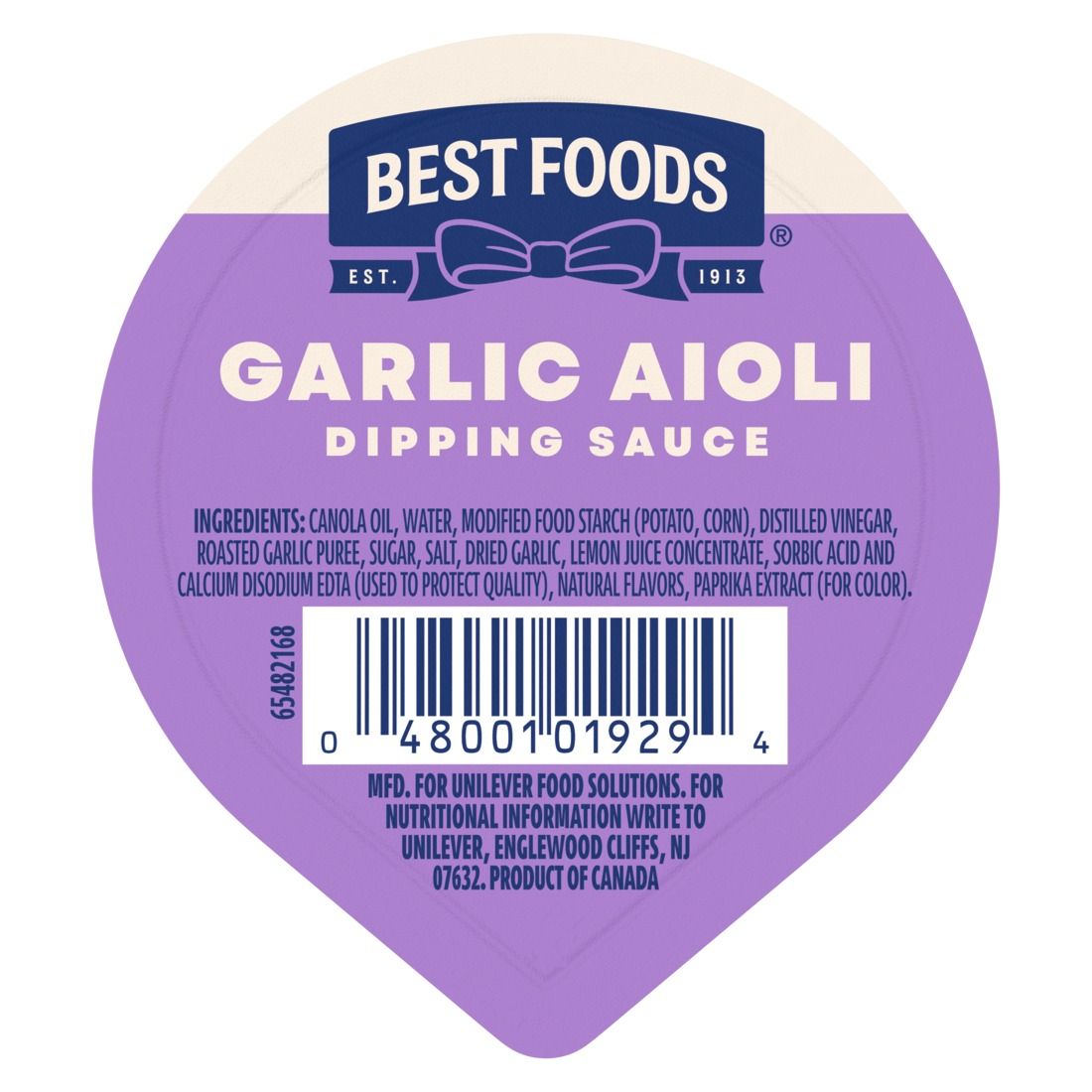 Best Foods Real Garlic Aioli Single Serve Dip Cup, 1 Ounce -- 108 Per Case