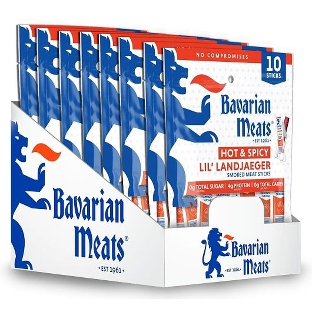 Bavarian Meats Hot And Spicy Lil Landjaeger Smoked Meat Sticks, 5 Ounce -- 8 Per Case