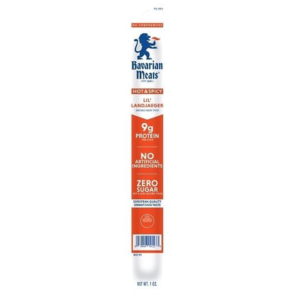 Bavarian Meats Hot And Spicy Lil Landjaeger Smoked Meat Sticks, 1 Ounce -- 120 Per Case