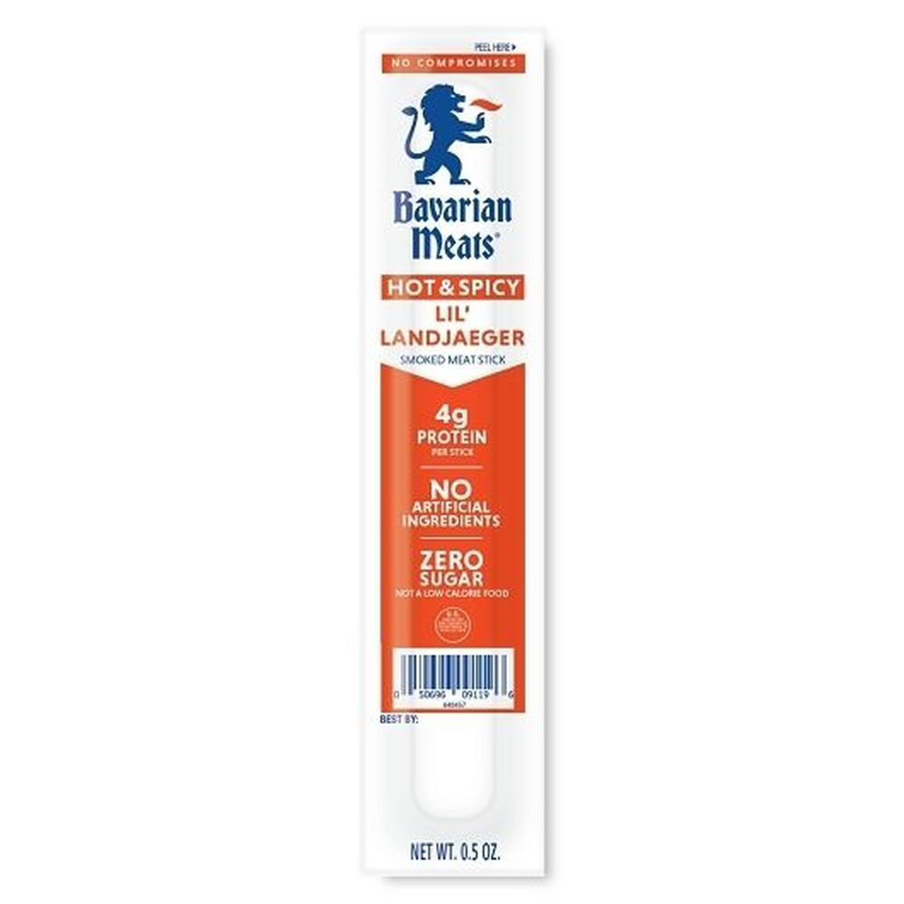 Bavarian Meats Gravity Feed Hot And Spicy Lil Landjaeger Smoked Meat Sticks, 0.5 Ounce -- 180 Per Case