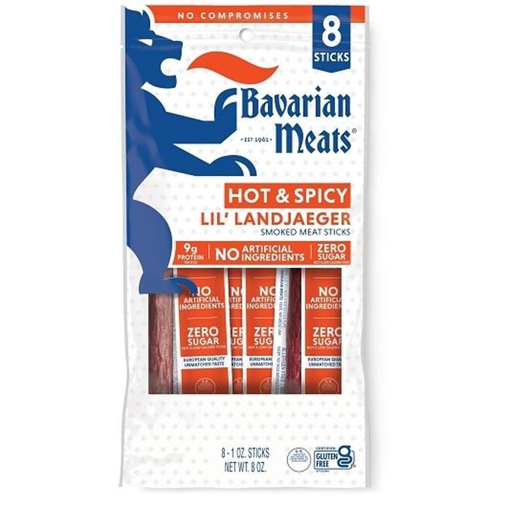 Bavarian Meats Hot And Spicy Lil Landjaeger Smoked Meat Sticks, 1 Ounce -- 6 Per Case