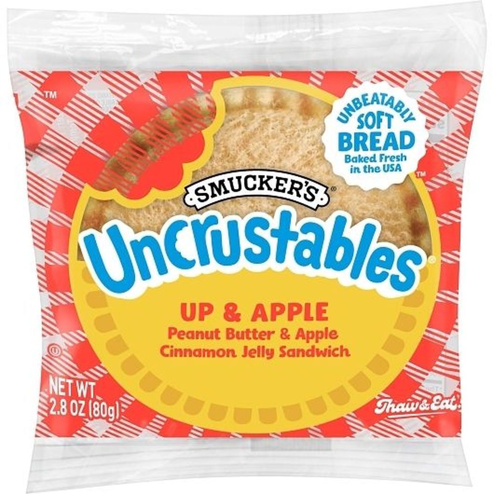 Uncrustables Up And Apple Peanut Butter & Apple Cinnamon Jelly Sandwich, 2.8 Ounce -- 48 Per Case