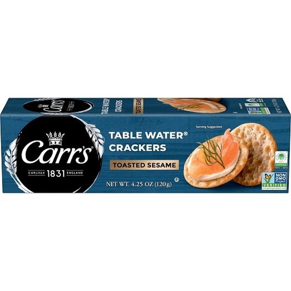 Carr's Table Water Toasted Sesame Crackers, 4.25 Ounce -- 12 Per Case