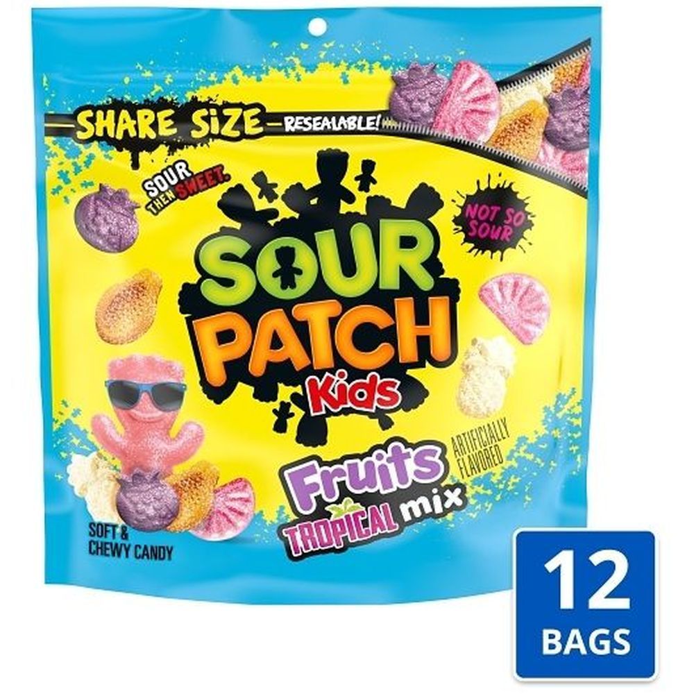 Sour Patch Kids Tropical Fruit Mix Soft And Chewy Candy, 11.11 Ounce -- 12 Per Case