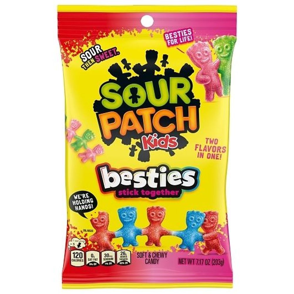 Sour Patch Kids Besties Soft And Chewy Candy - Assorted, 7.17 Ounce Bag -- 12 Per Case