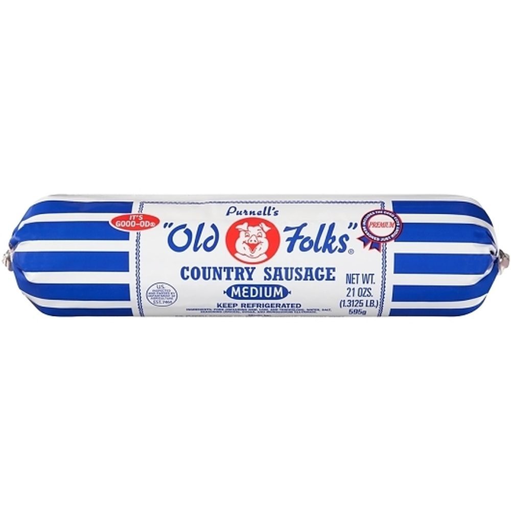 Purnell's Old Folks Medium Sausage, 1.31 Pound -- 12 Per Case