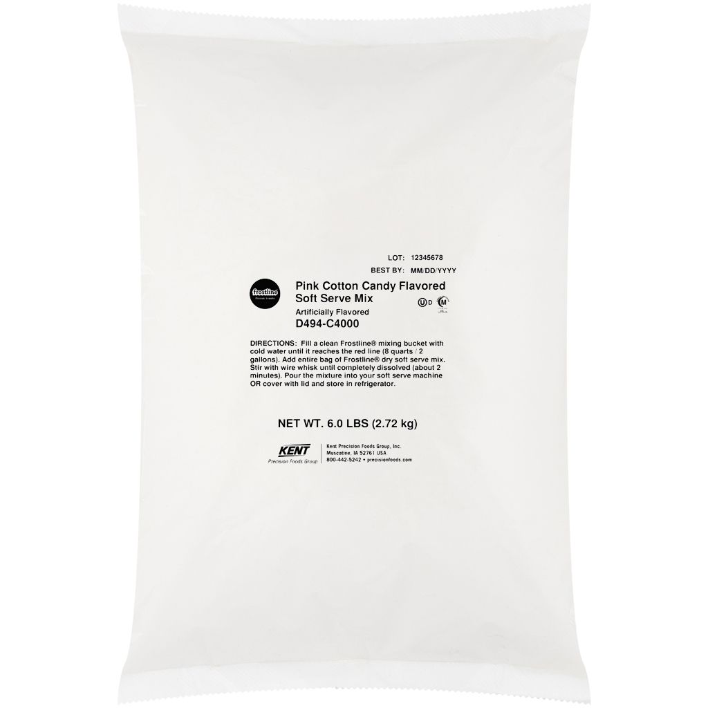 Frostline Pink Cotton Candy Flavored Soft Serve Mix, 6 Pound -- 1 Each