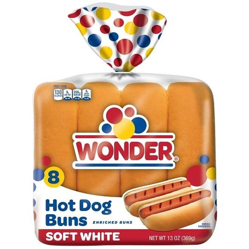 Wonder 6 Inch Hot Dog Buns, 13 Ounce -- 8 Per Case
