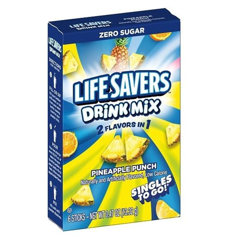 Lifesavers Sugar Free Pineapple Punch Drink Mix, 6 Count -- 12 Per Case