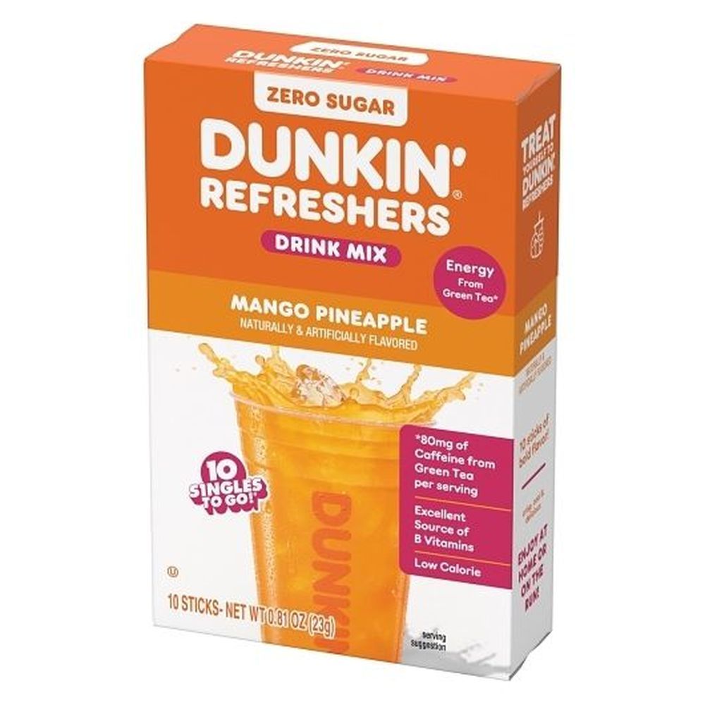 Dunkin Refreshers Mango Pineapple Drink Mix, 0.81 Ounce -- 12 Per Case
