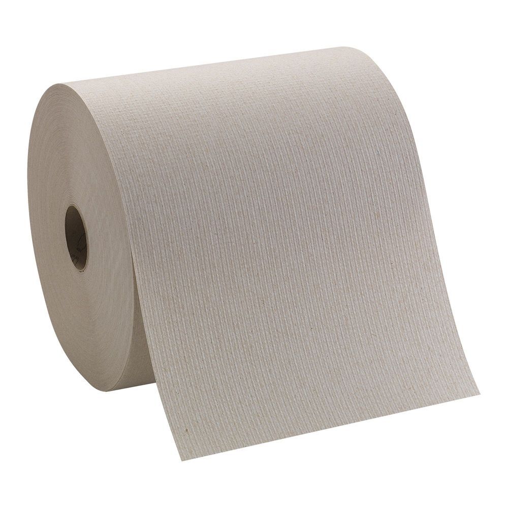 Pacific Blue Basic Brown Recycled Hardwound Paper Roll Towel, 800 Ft -- 6 Rolls Per Case