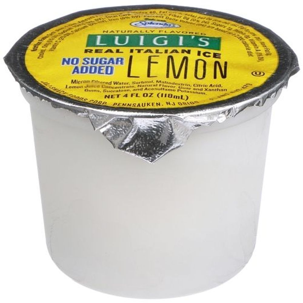Luigi's Lemon Italian Ice Cup, 4 Ounce -- 48 Per Case