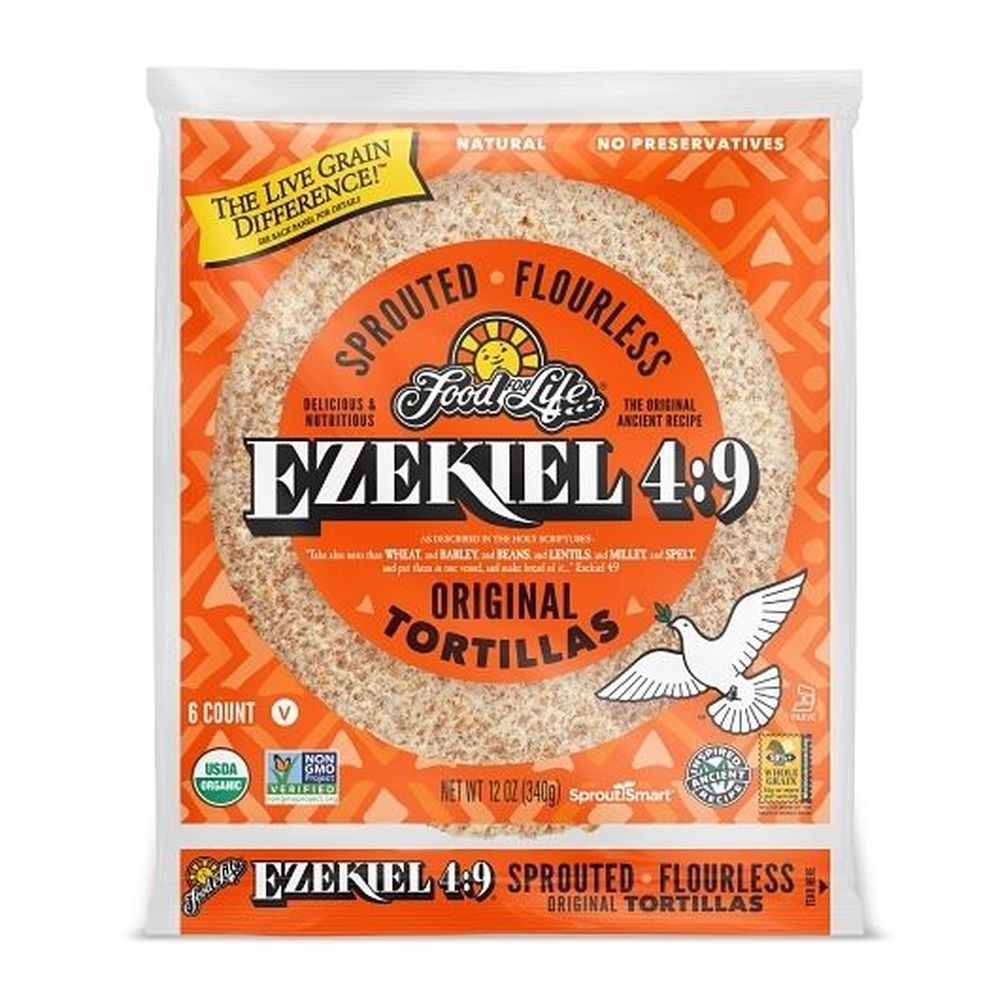 Food For Life Organic Ezekiel 4:9 Sprouted Whole Grain Tortillas, 12 Ounce -- 12 Per Case