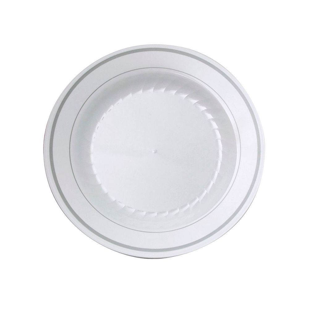 Wna Masterpiece White / Silver Number 6 Polystyrene Round Plate, 6 Inch -- 150 Per Case