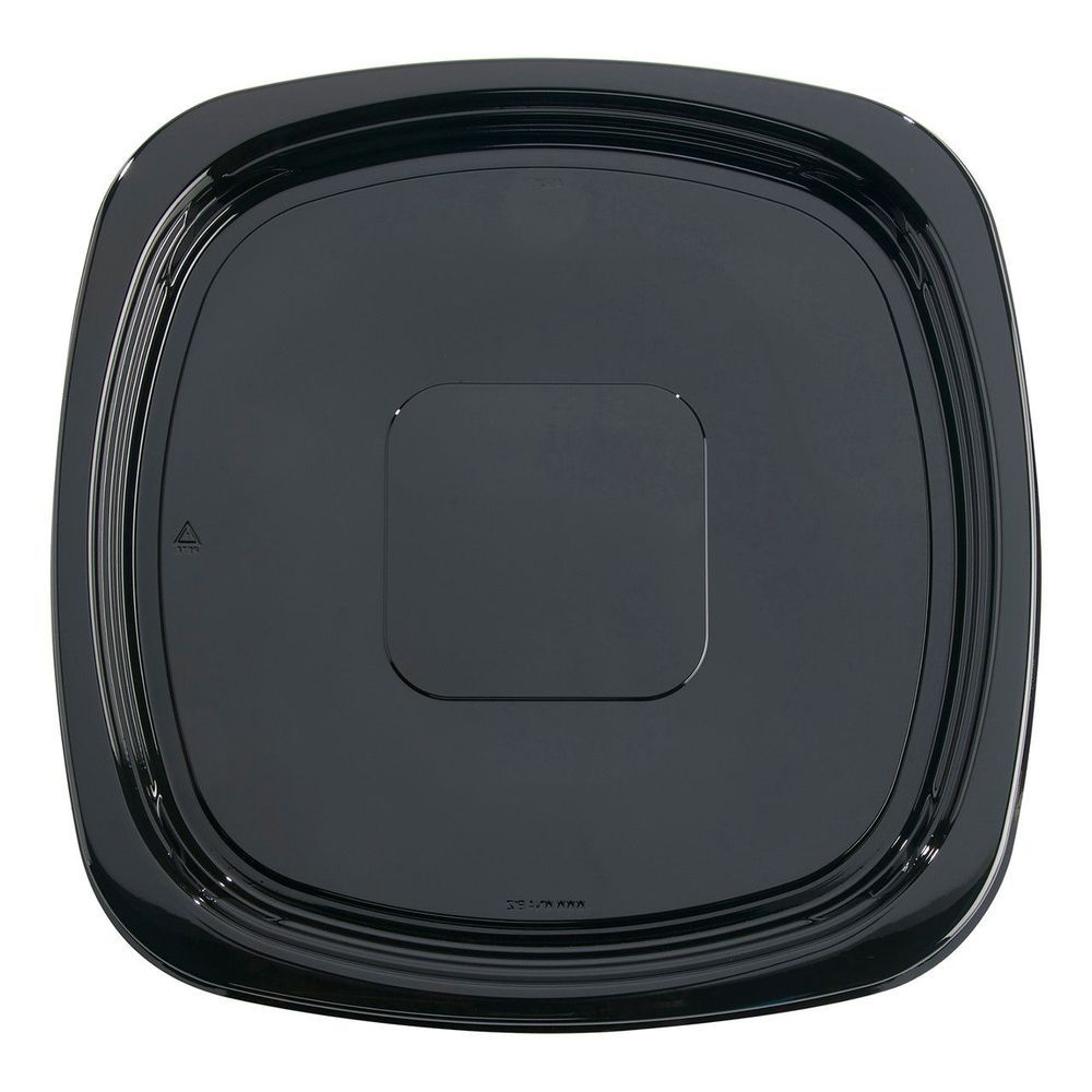 Wna Caterline Contours Flexible Thermoformed Black Pet Square Tray, 15 Inch -- 25 Per Case