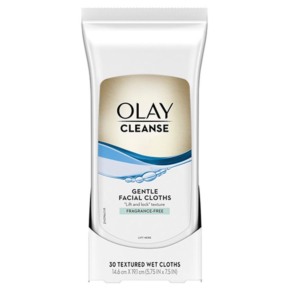 Olay Fragrance Free Wet Facial Cleansing Cloth, 30 Count -- 12 Per Case
