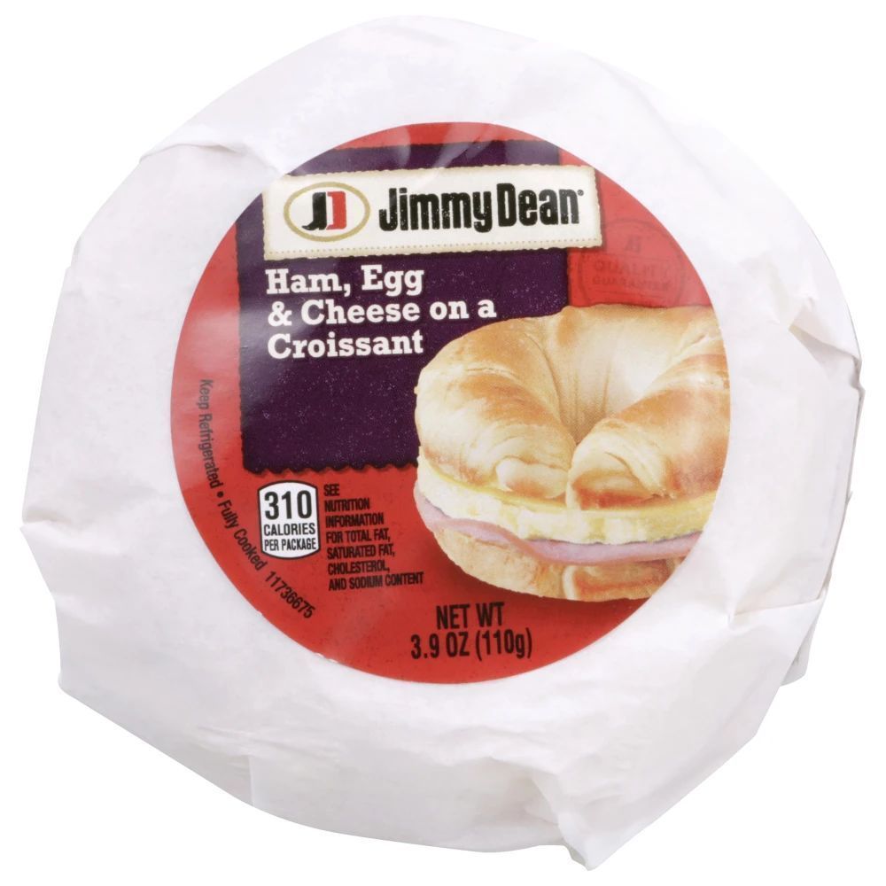 Jimmy Dean Butcher Wrapped Ham Egg And Cheese Croissant, 3.9 Ounce -- 12 Per Case