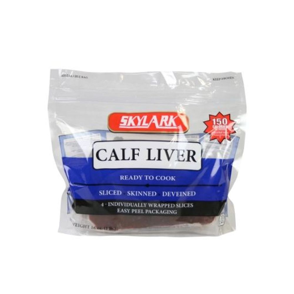 Skylark Individually Wrapped Sliced Calf Liver, 1 Pound -- 16 Per Case