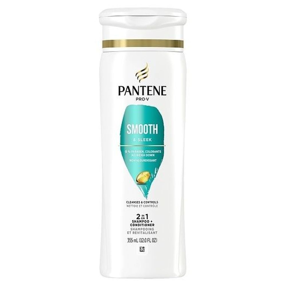 Pantene Pro-v 2 In 1 Smooth And Sleek Shampoo Conditioner, 12 Ounce -- 6 Per Case
