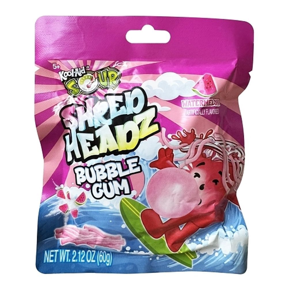 Hilco Kool-aid Sour Shred Headz Watermelon Bubblegum, 2.12 Ounce -- 48 Per Case