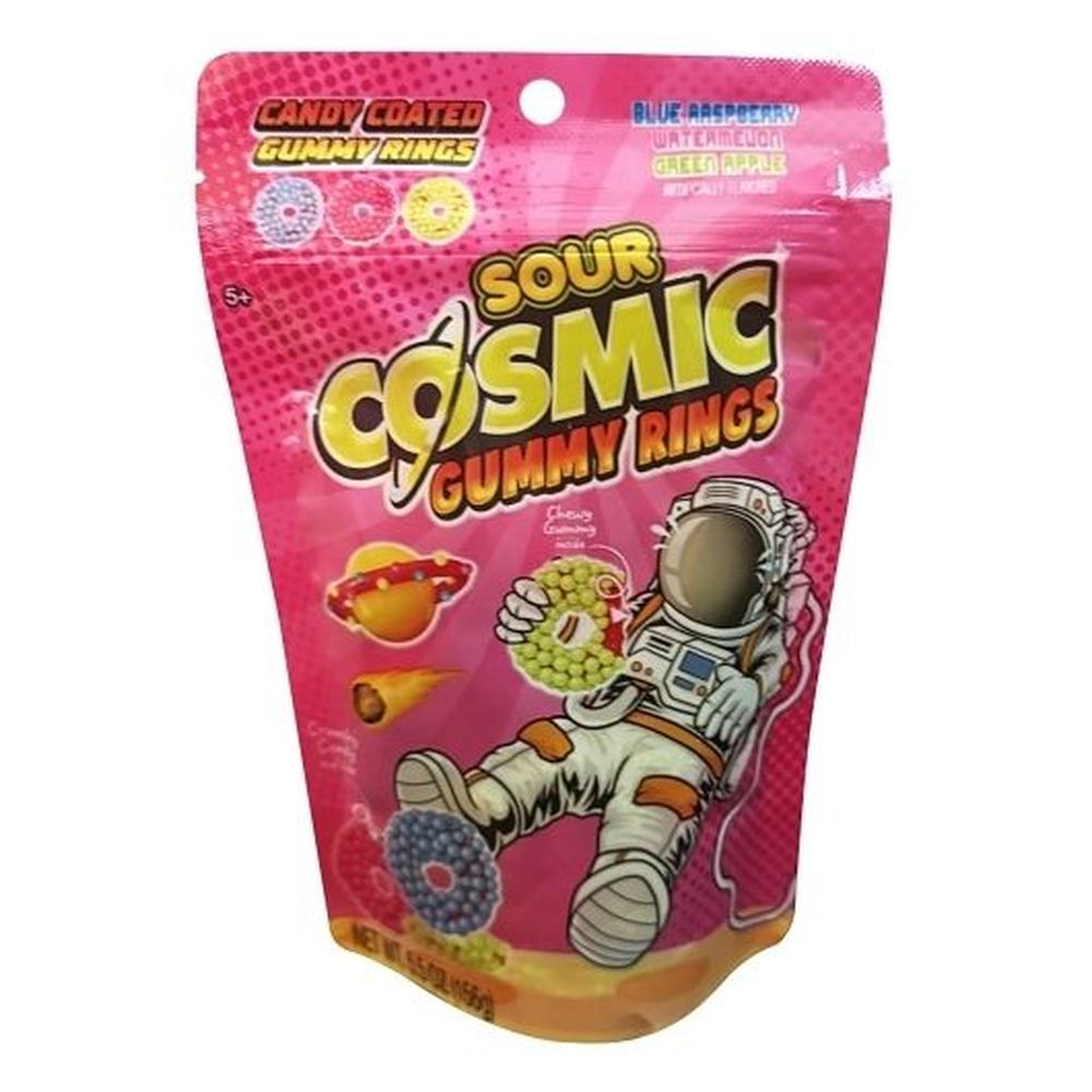 Hilco Cosmic Sour Candy-coated Gummy Rings, 5.5 Ounce -- 32 Per Case