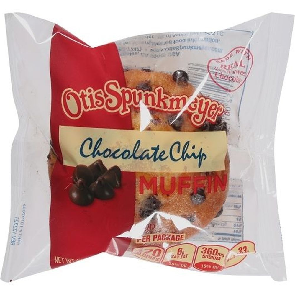 Otis Spunkmeyer Delicious Essentials Chocolate Chip Muffin, 4 Ounce -- 24 Per Case