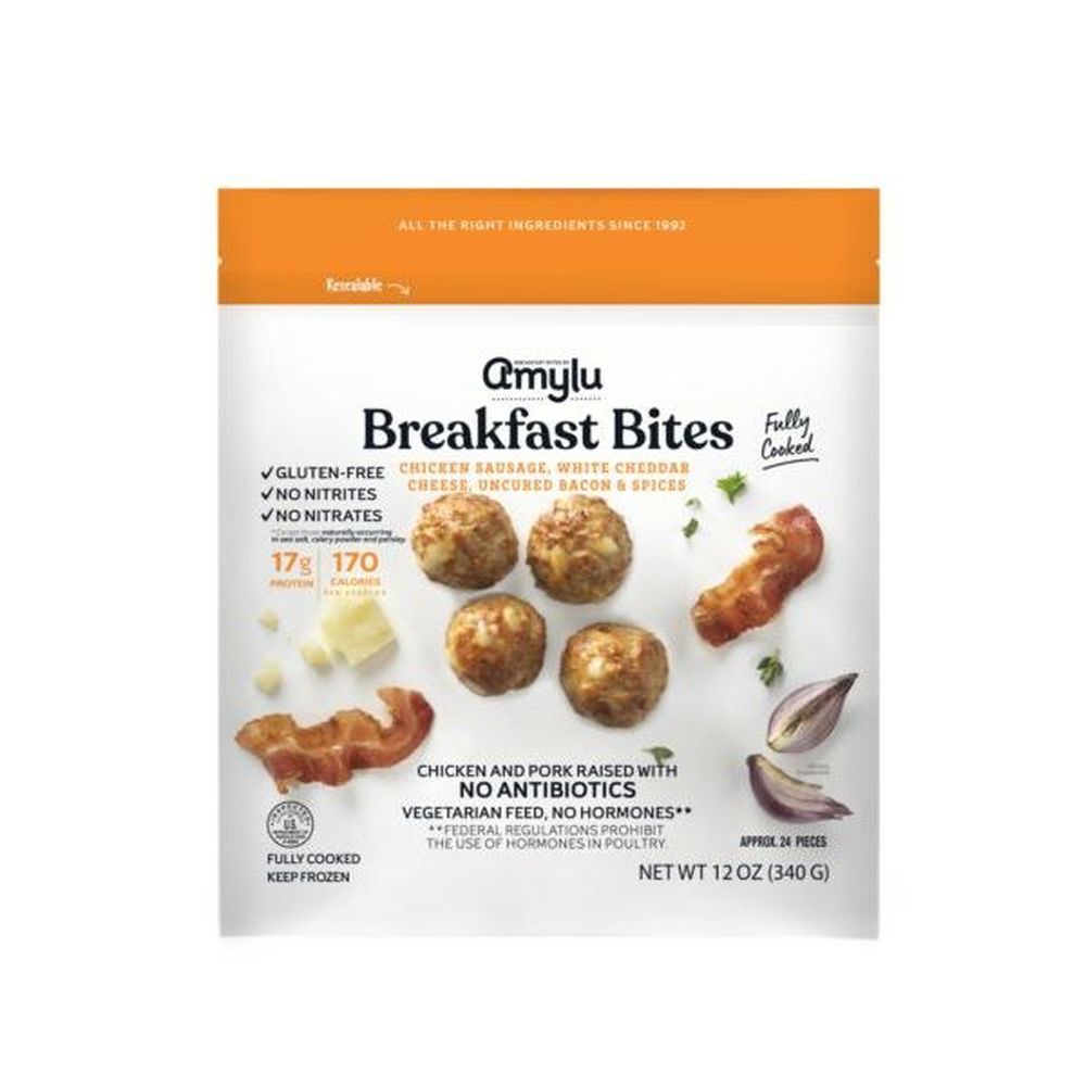 Breakfast Bites White Cheddar And Uncured Bacon Chicken Sausage Breakfast Bites, 24 Count -- 12 Per Case