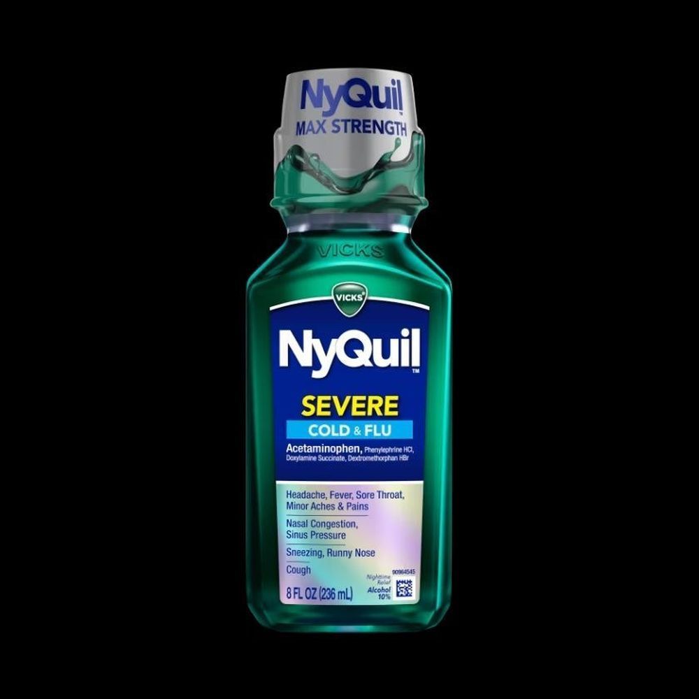 Nyquil Severe Maximum Strength Cough Cold And Flu Nighttime Relief Liquid, 8 Fluid Ounce -- 12 Per Case