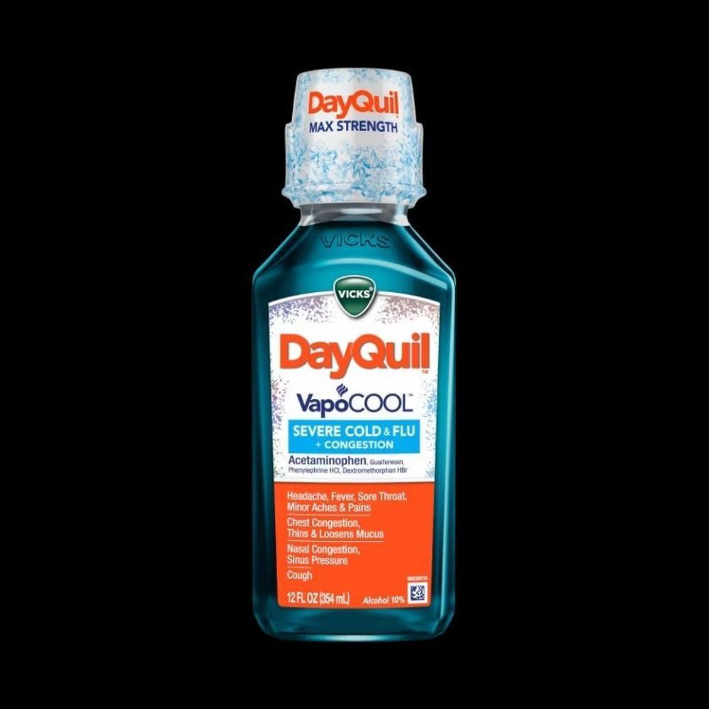 Dayquil Vapocool Severe Maximum Strength Cold And Flu + Congestion Daytime Relief Liquid, 12 Fluid Ounce -- 12 Per Case