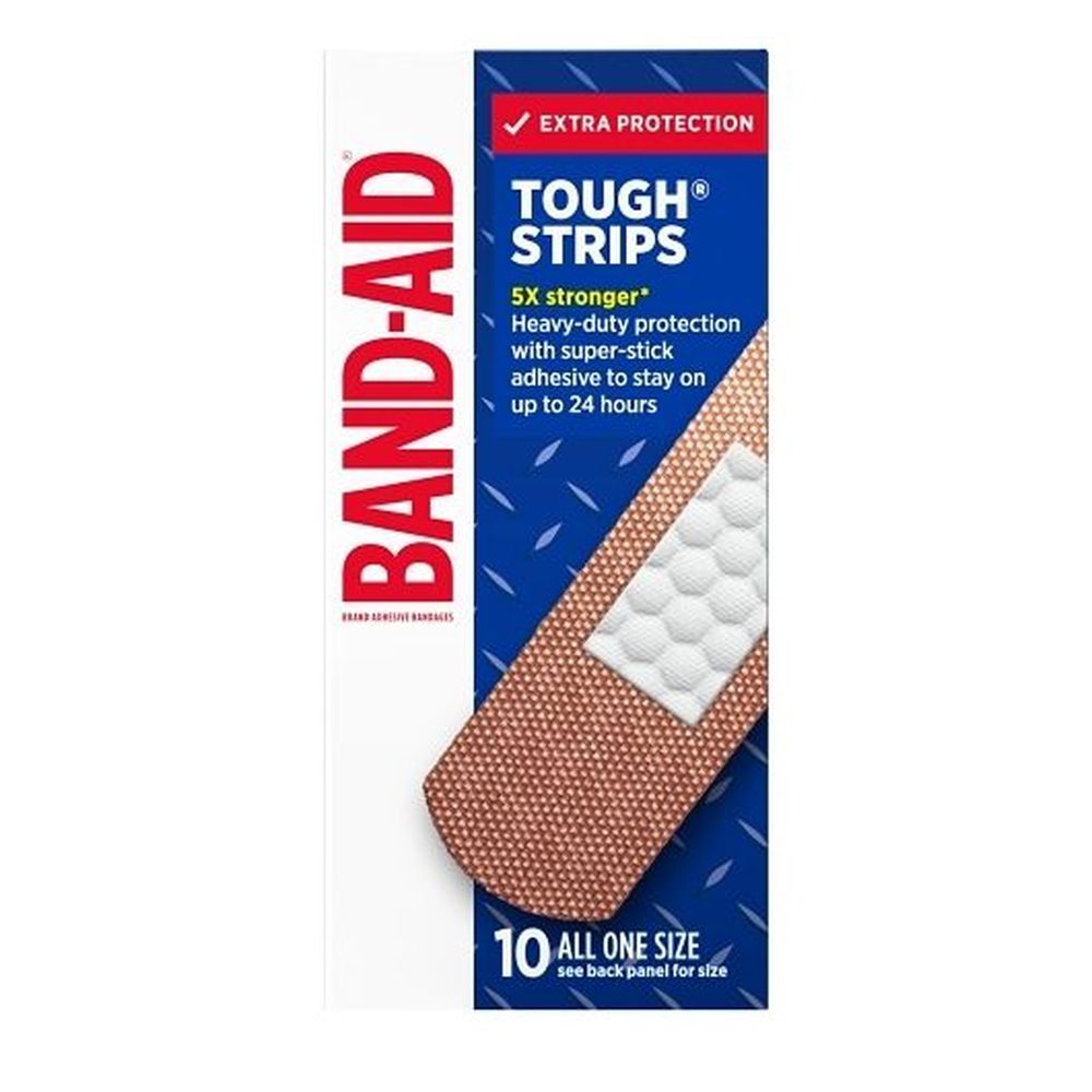 Band-aid Tough Strips All One Size Adhesive Bandage, 10 Count -- 96 Per Case