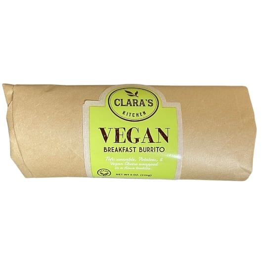 Claras Kitchen Individually Packaged Vegan Breakfast Burrito, 12 Count