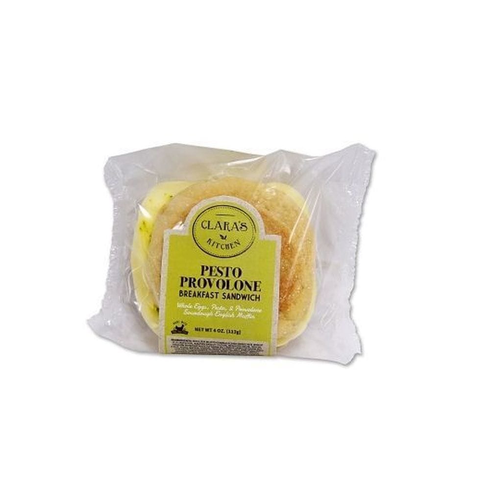 Claras Kitchen Pesto Provolone Breakfast Sandwich, 12 Count