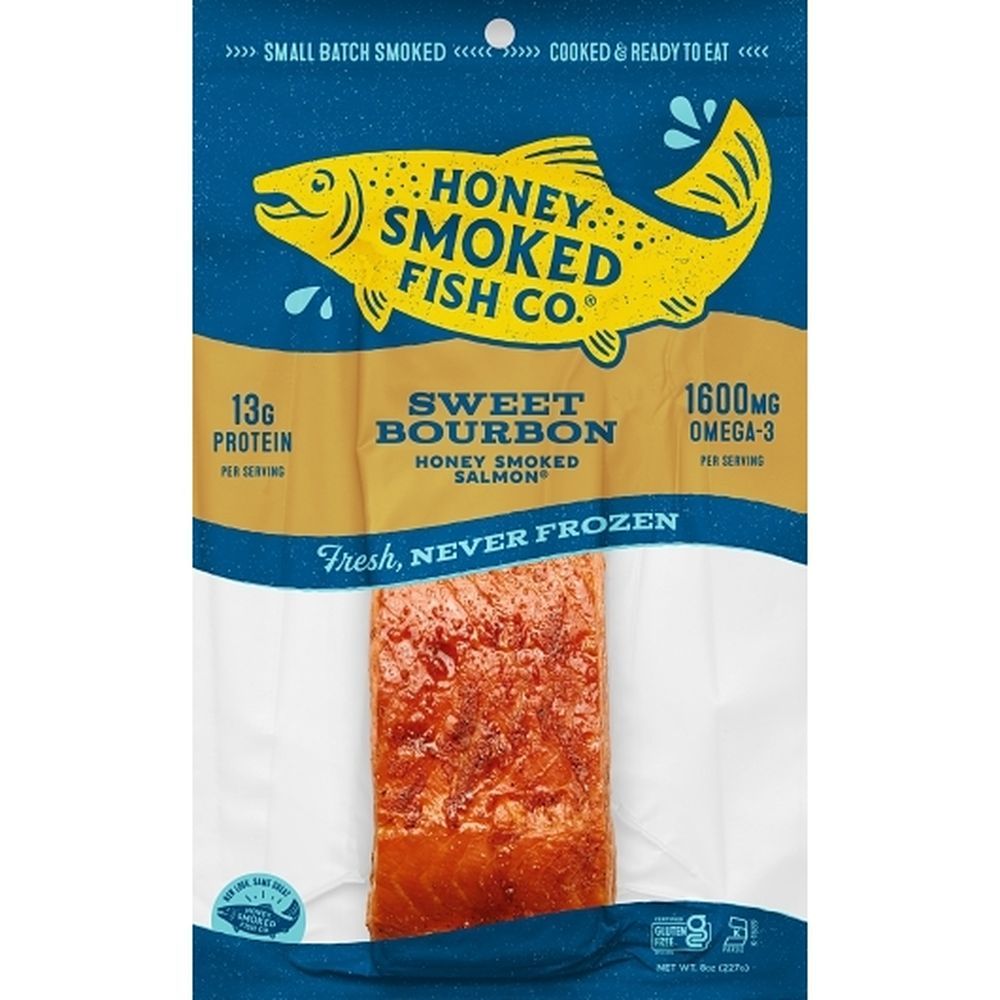 Honey Smoked Fish Sweet Bourbon Honey Smoked Salmon, 8 Ounce -- 16 Per Case