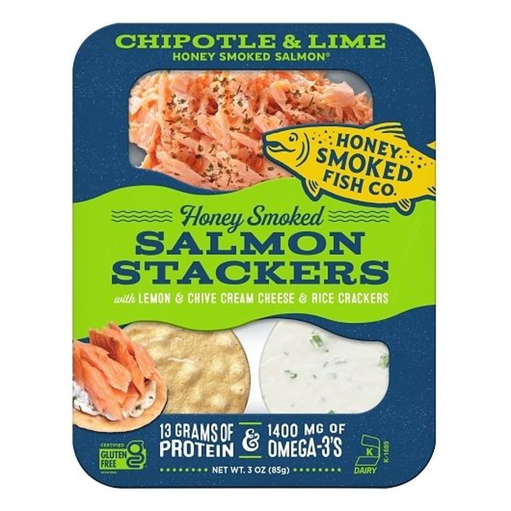 Honey Smoked Fish Chipotle Lime Honey Smoked Salmon Stackers, 3 Ounce -- 6 Per Case