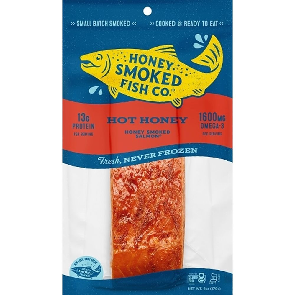 Honey Smoked Fish Hot Honey Smoked Salmon, 6 Ounce -- 12 Per Case