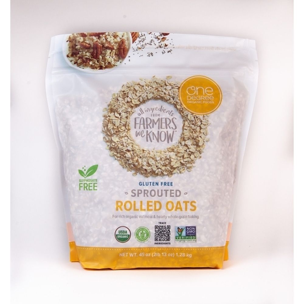 One Degree Organic Foods Gluten Free Sprouted Rolled Oats, 45 Ounce -- 4 Per Case