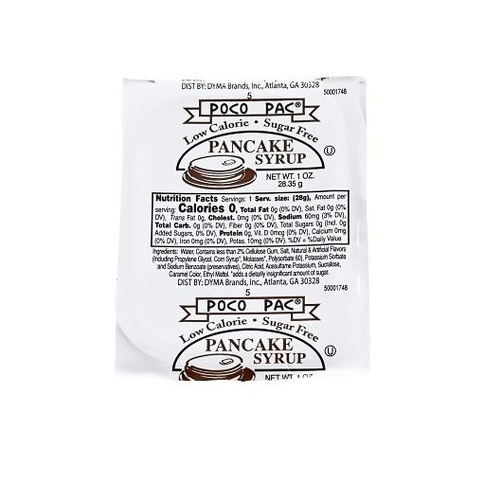 Poco Pac Reduced Calorie Syrup, 1 Ounce Cup -- 100 Per Case