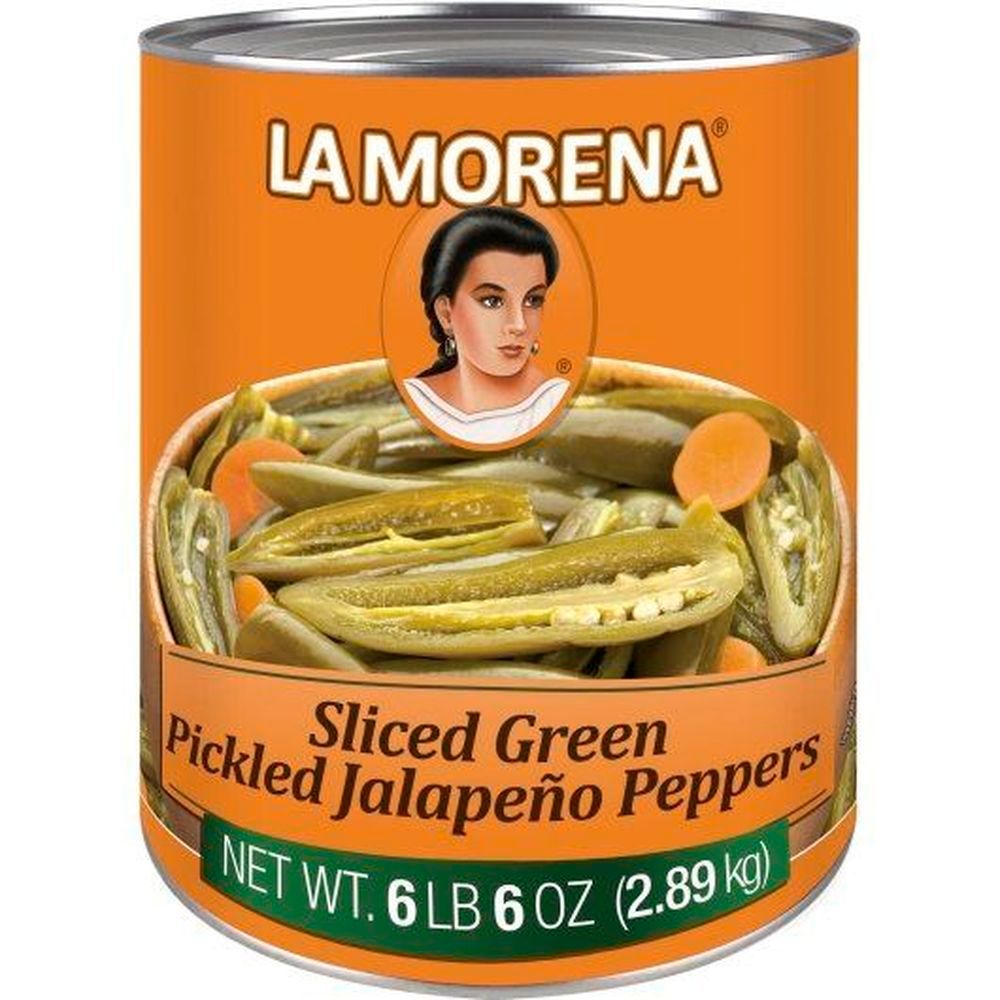 La Morena Sliced Green Pickled Jalapeno Peppers, 108 Fluid Ounce -- 6 Per Case