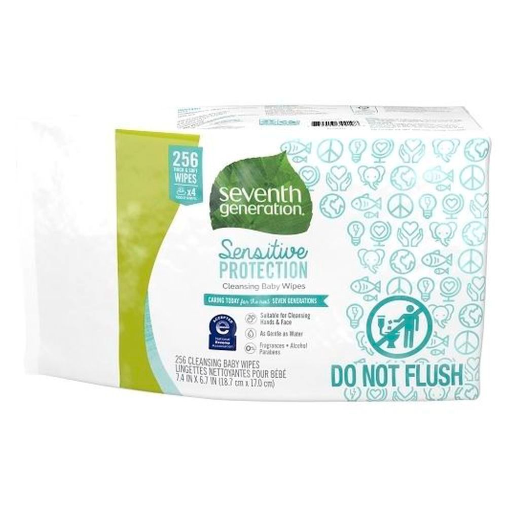 Seventh Generation Free And Clear Think And Strong Baby Wipes Refill, 256 Count -- 3 Per Case