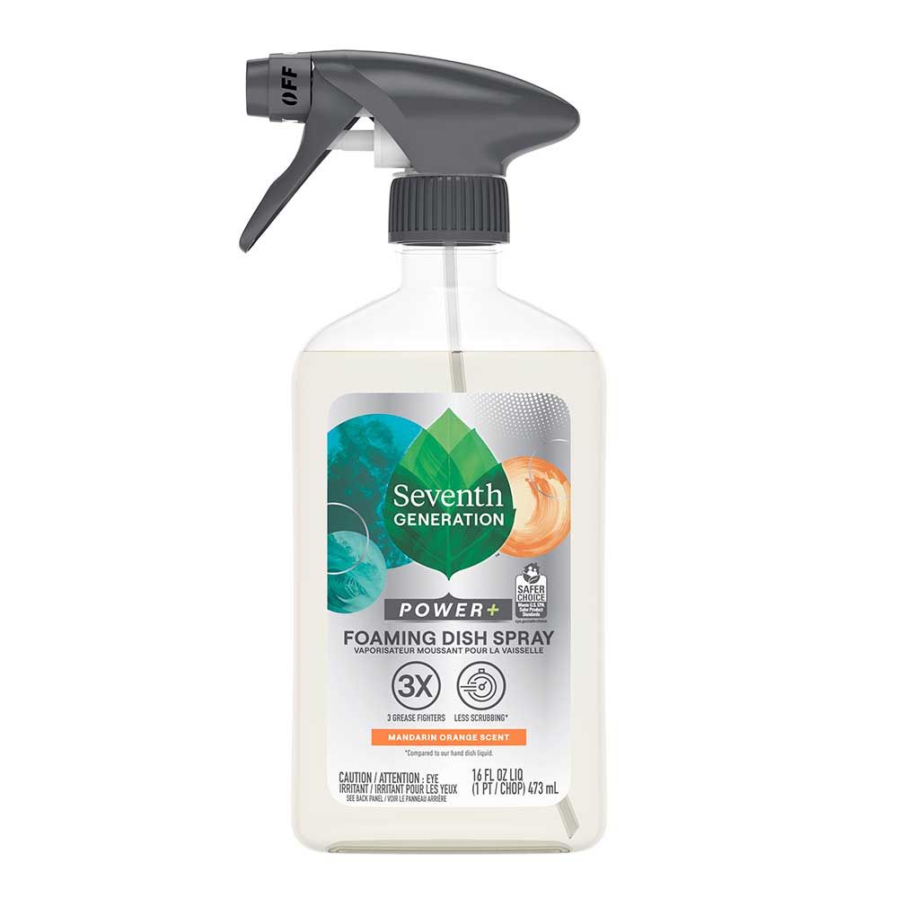 Seventh Generation 16 Ounce Mandarin Orange Scent Foaming Dish Spray, 3 Count