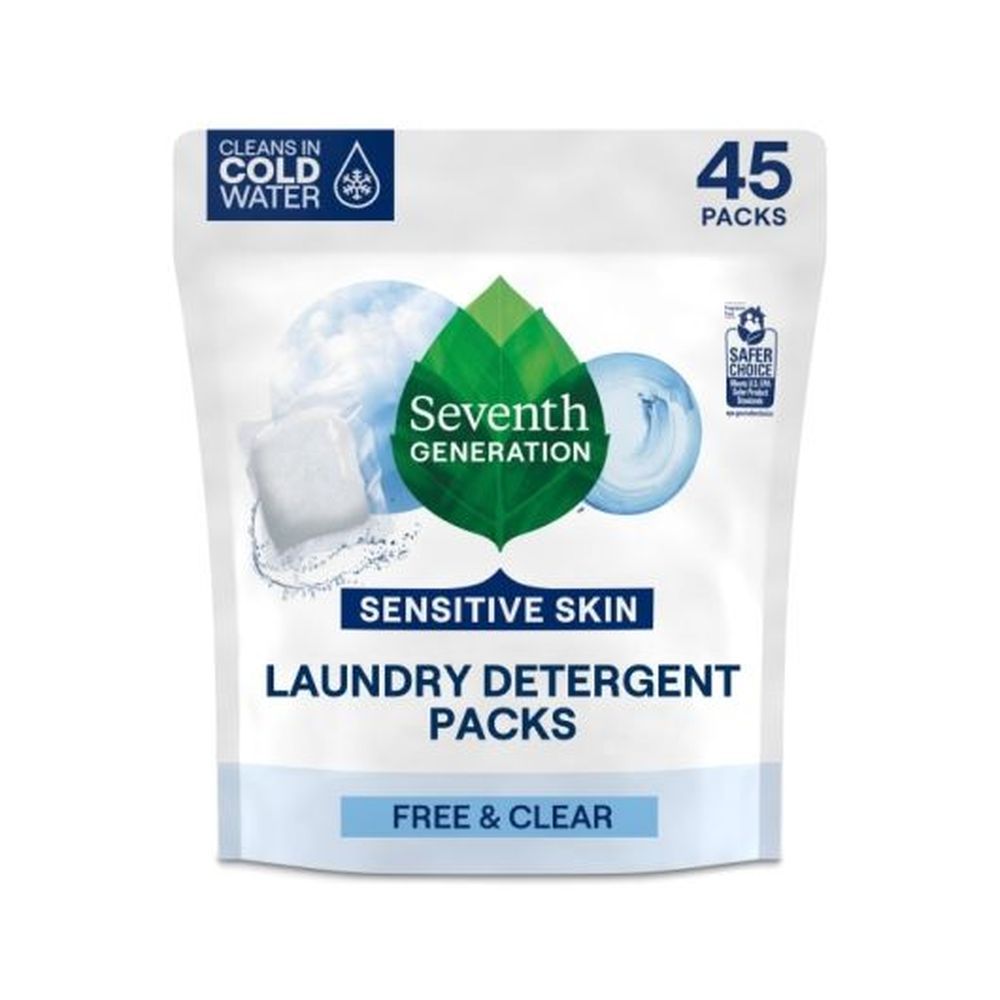 Seventh Generation Free And Clear Laundry Detergent Packs, 45 Count -- 4 Per Case