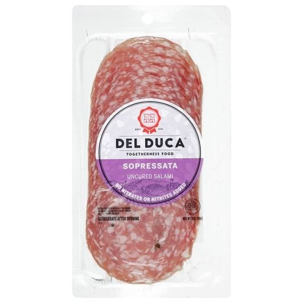 Del Duca Dry Cured Prosciutto And Uncured Sopressata Salami, 72 Count