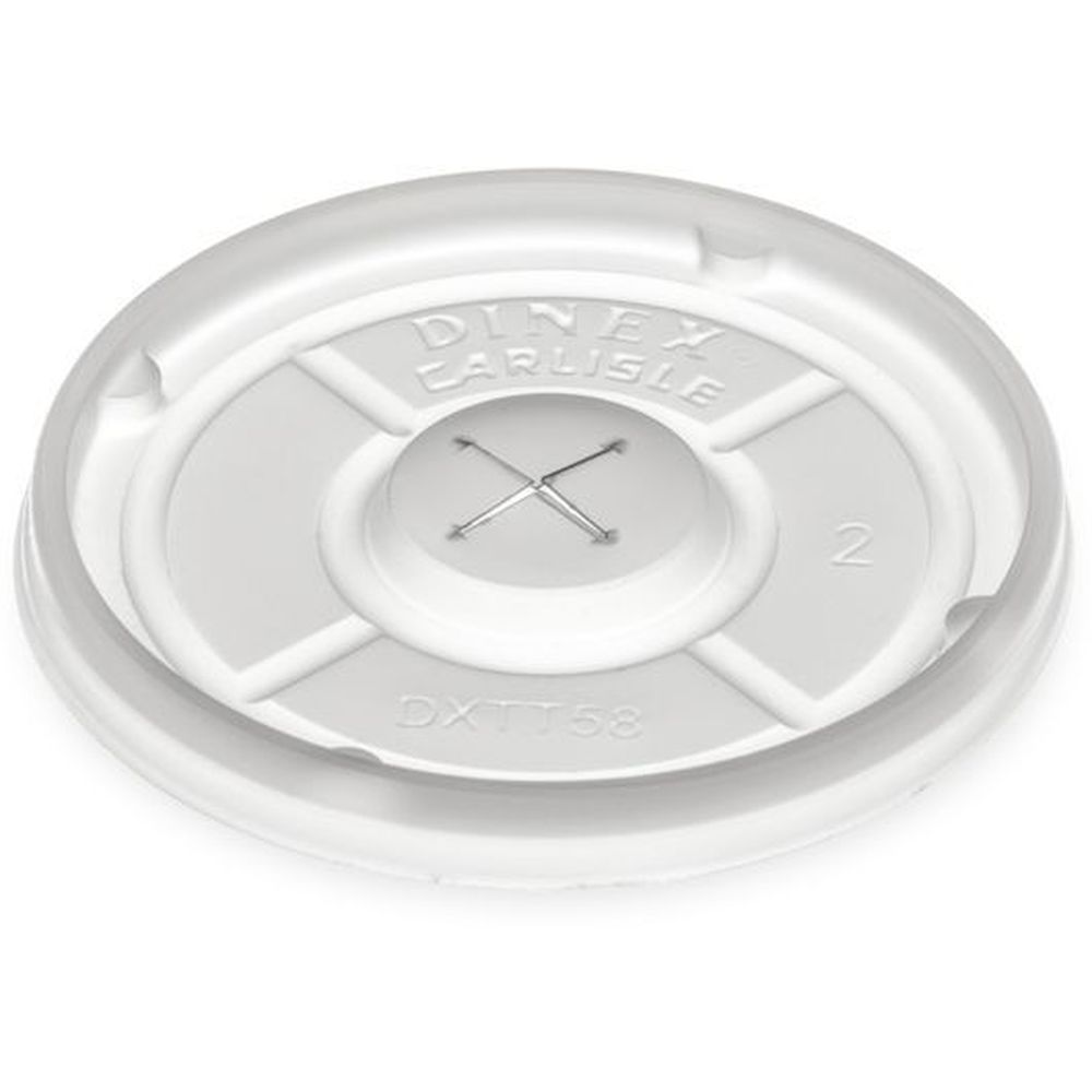 Dinex Polystyrene Translucent Tumbler Lid With Straw Slot, 3.25 Inch -- 1000 Per Case