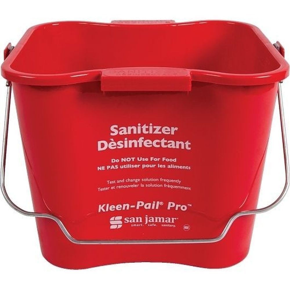 San Jamar Kleen Pail Pro Red Sanitizer Disinfectant, 6 Quart Pail -- 12 Per Case