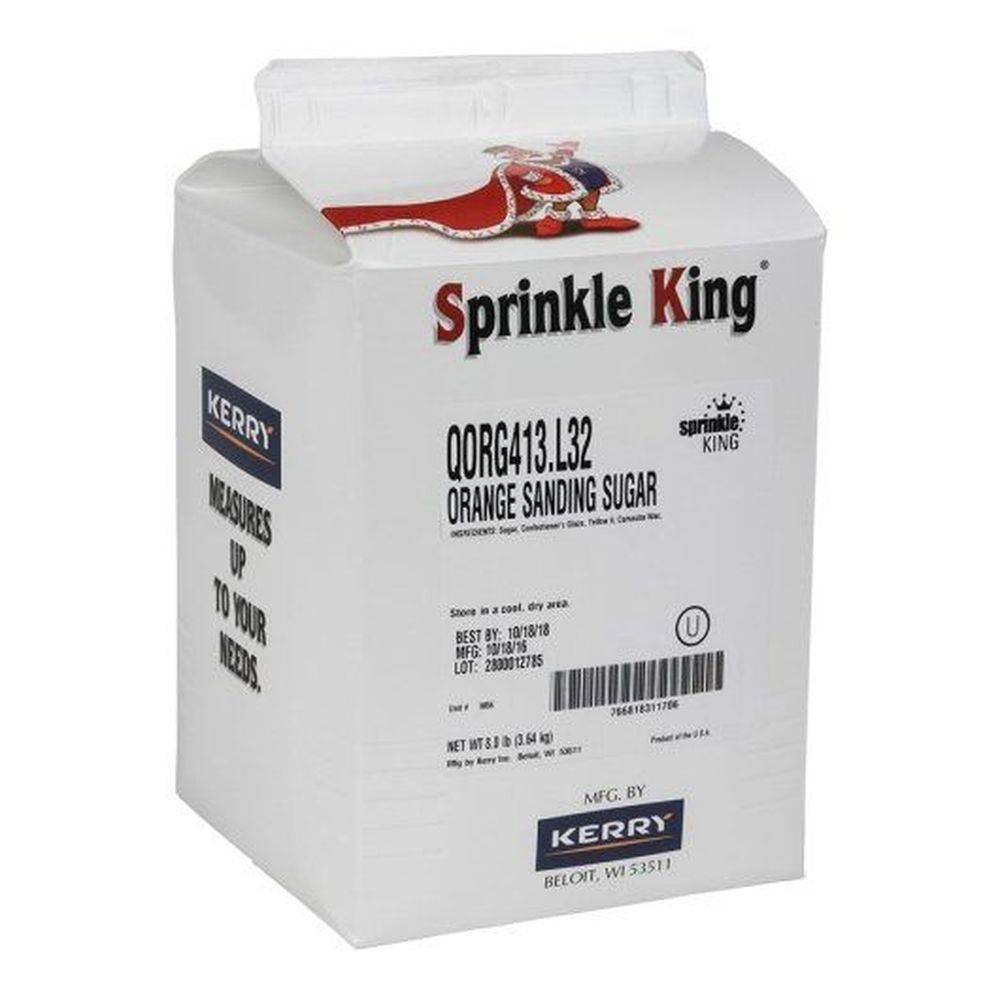 Sprinkle King Orange Sanding Sugar, 8 Pound -- 4 Per Case