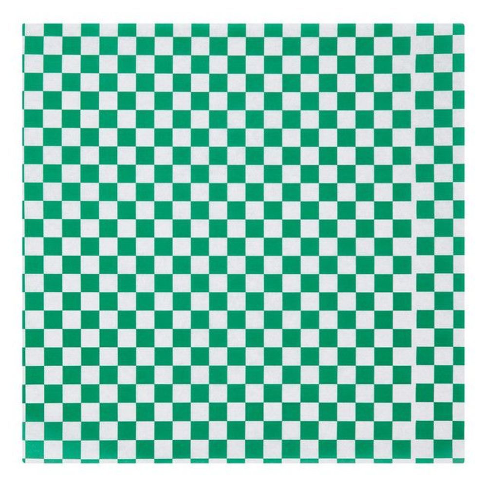 Bagcraft Green Checkers Paper Wrap And Basket Liner, 12 X 12 Inch -- 5000 Per Case