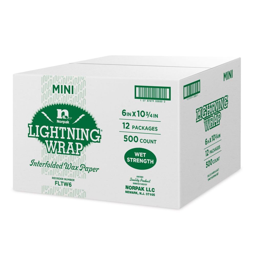 Norpak Lightning Interfolded Wax Paper Wrap, 6 X 10.75 Inch -- 6000 Per Case