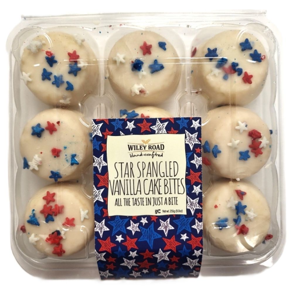 Wiley Road Foods Star Spangled Vanilla Cake Bites, 9 Ounce -- 12 Per Case