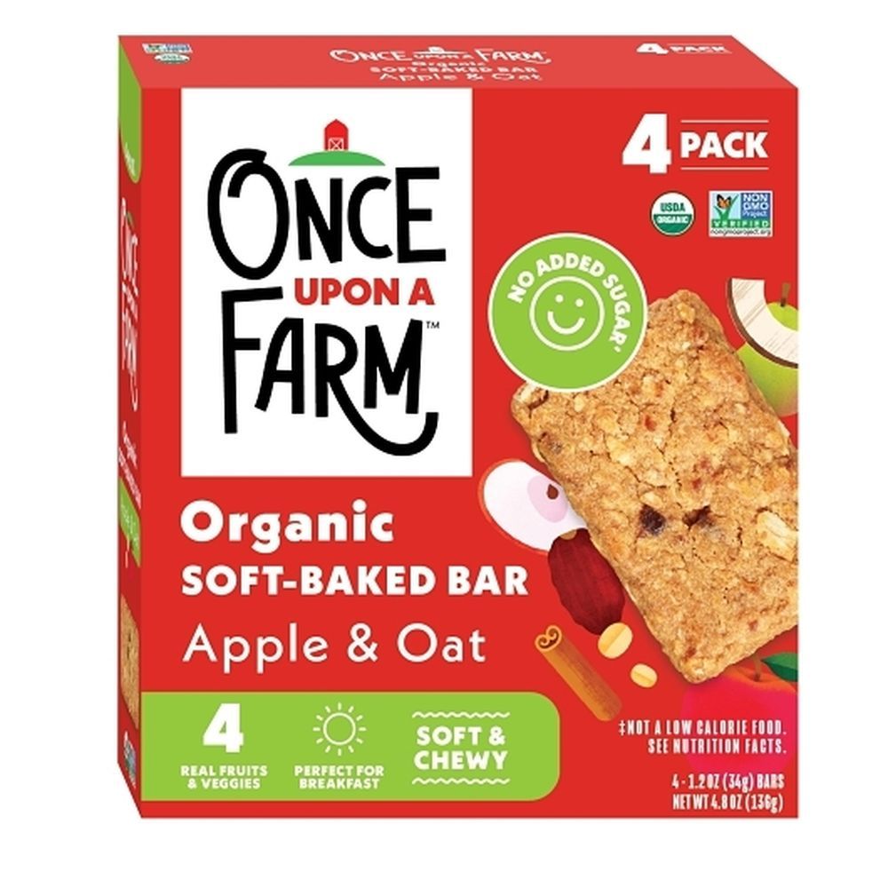 Once Upon A Farm Kids Apple And Oat Soft Baked Bar, 4.8 Ounce -- 8 Per Case