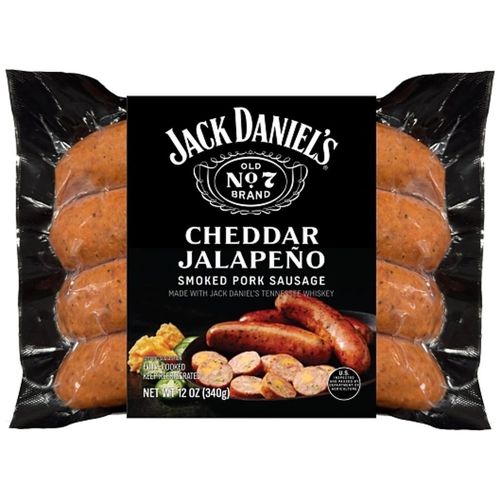 Jack Daniel's Cheddar Jalapeno Smoked Pork Sausage, 12 Ounce -- 10 Per Case